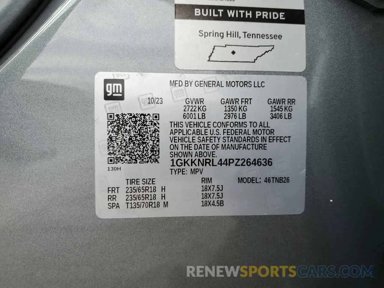 14 Фотография поврежденного автомобиля 1GKKNRL44PZ264636 GMC ACADIA 2023