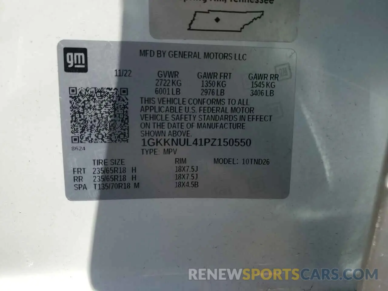 14 Photograph of a damaged car 1GKKNUL41PZ150550 GMC ACADIA 2023