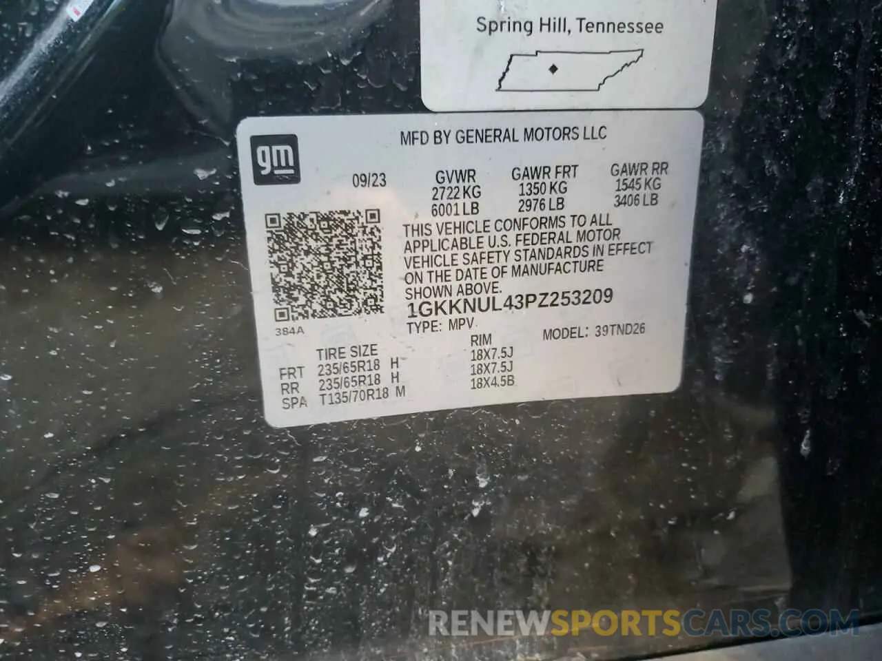 12 Фотография поврежденного автомобиля 1GKKNUL43PZ253209 GMC ACADIA 2023