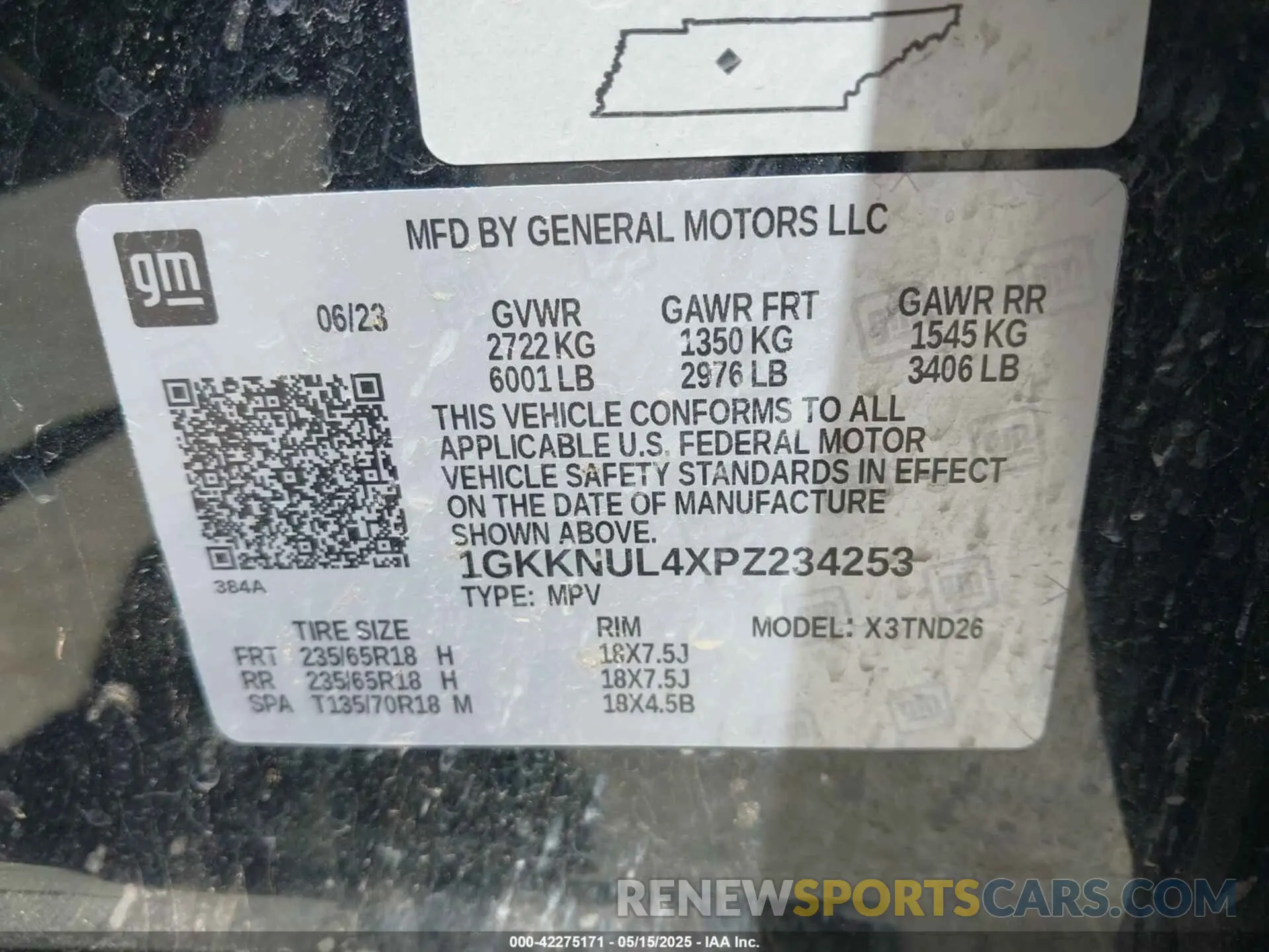 9 Photograph of a damaged car 1GKKNUL4XPZ234253 GMC ACADIA 2023