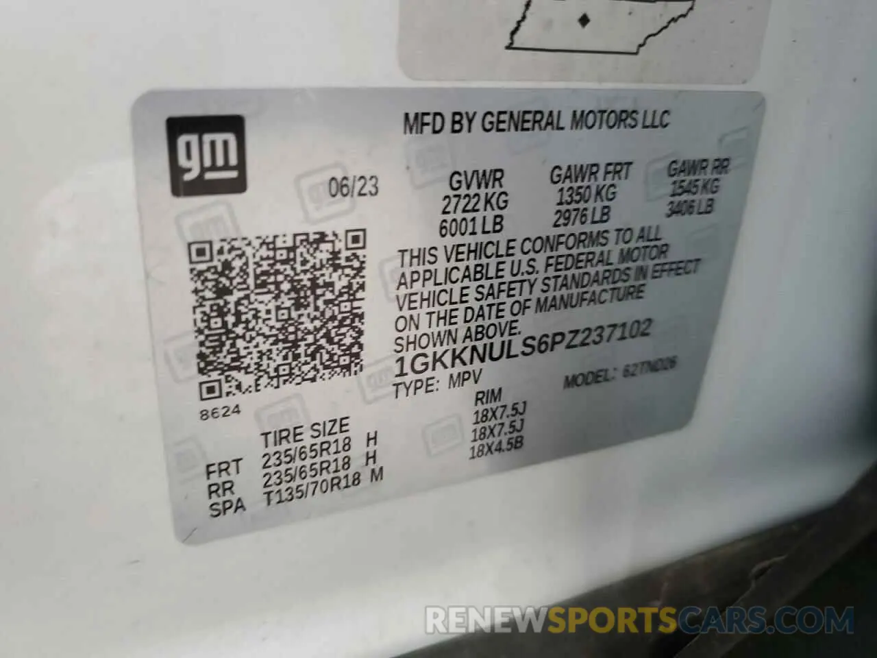 13 Фотография поврежденного автомобиля 1GKKNULS6PZ237102 GMC ACADIA 2023