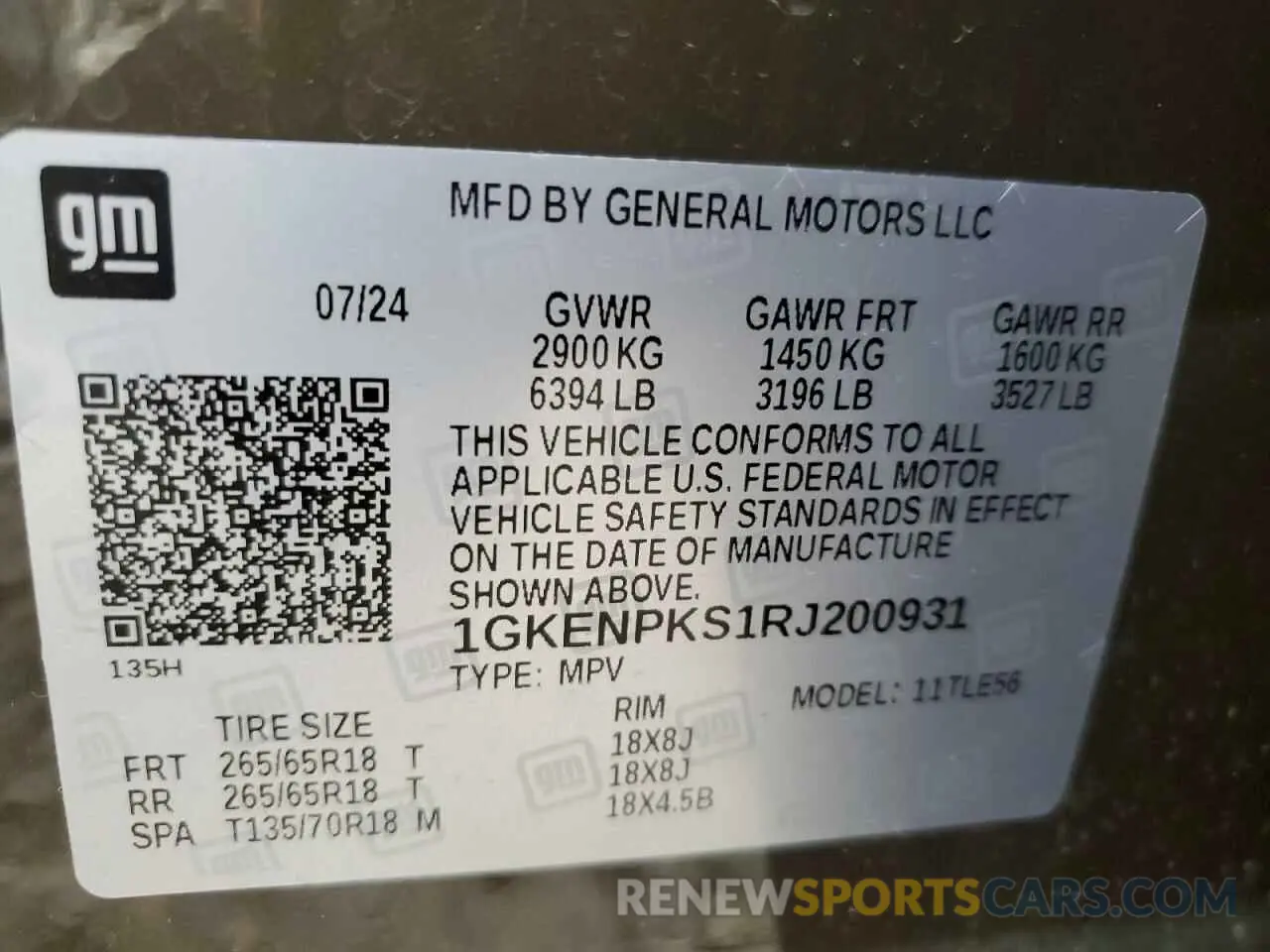 13 Photograph of a damaged car 1GKENPKS1RJ200931 GMC ACADIA 2024