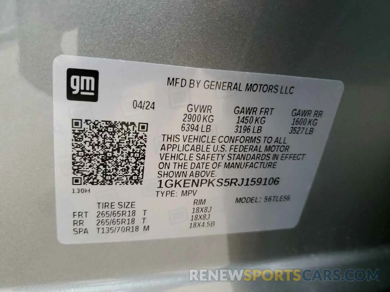 13 Photograph of a damaged car 1GKENPKS5RJ159106 GMC ACADIA 2024