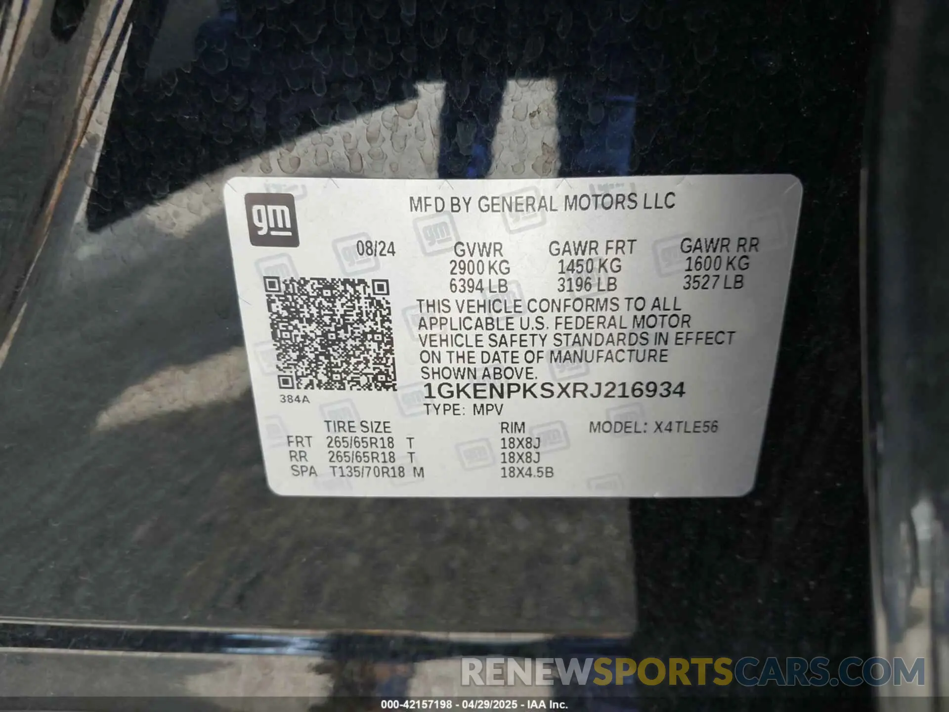 9 Photograph of a damaged car 1GKENPKSXRJ216934 GMC ACADIA 2024
