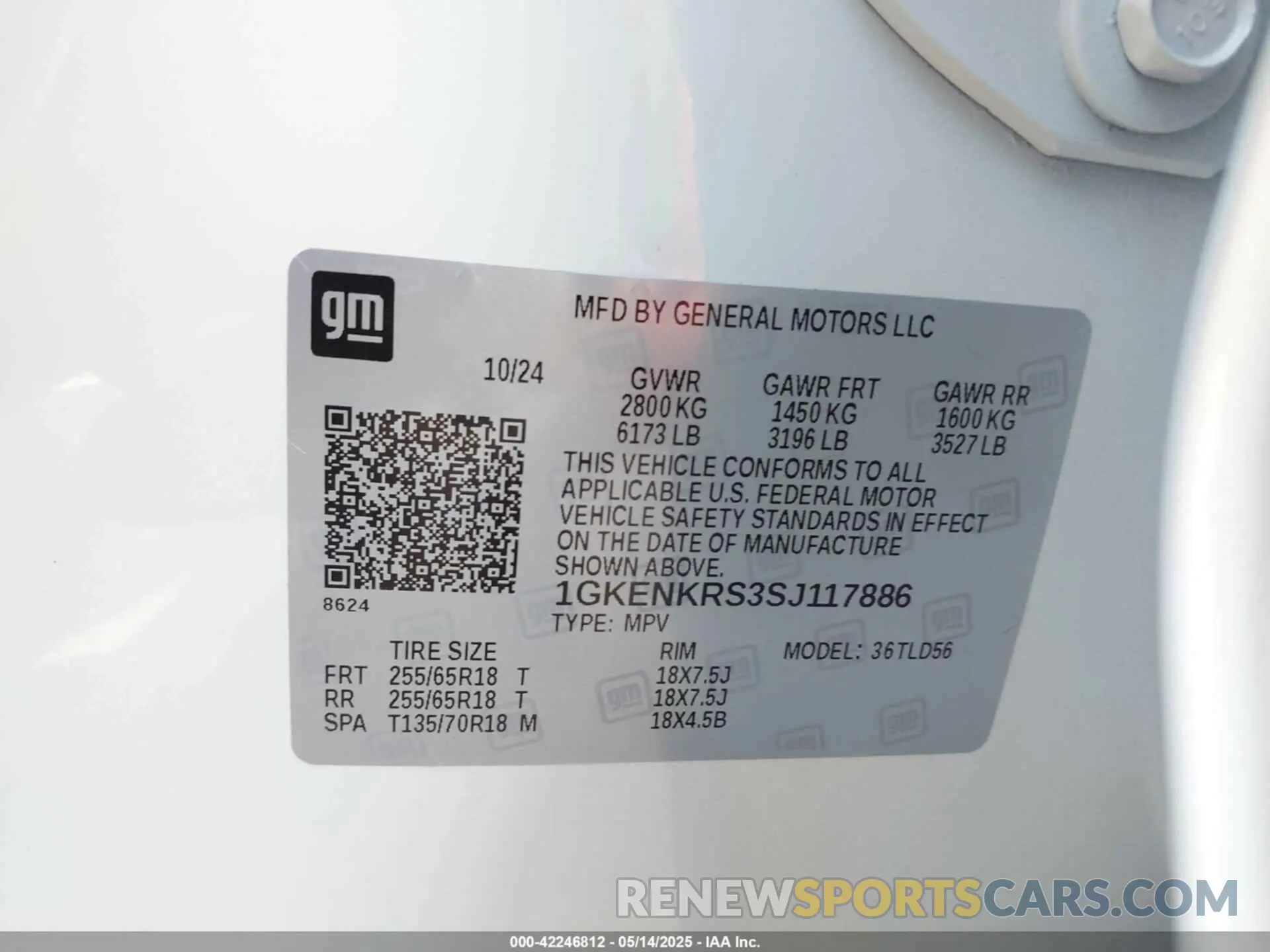 9 Photograph of a damaged car 1GKENKRS3SJ117886 GMC ACADIA 2025