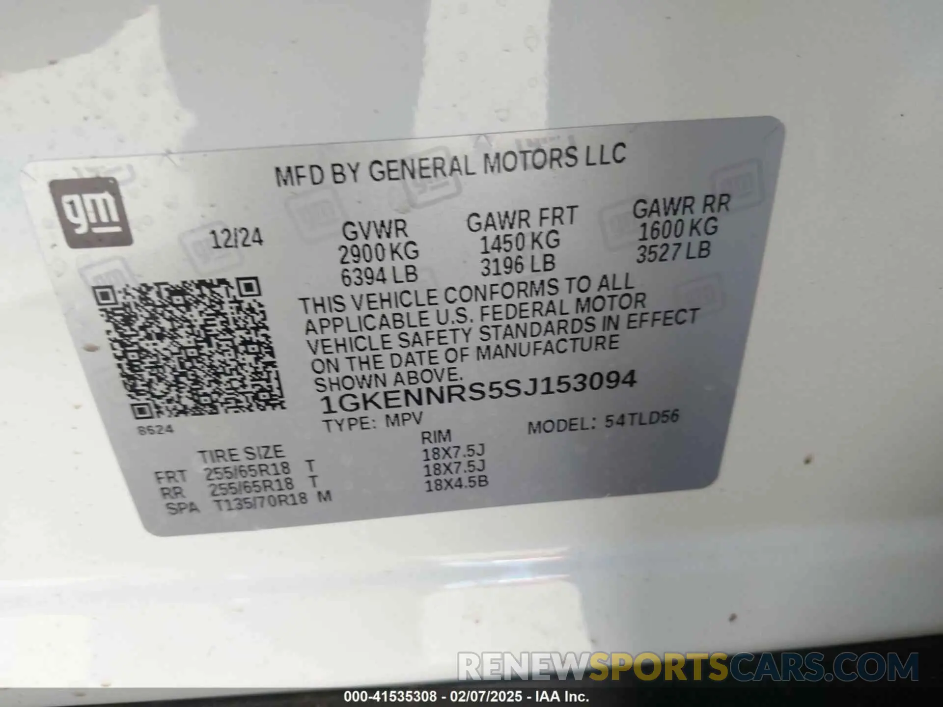 9 Photograph of a damaged car 1GKENNRS5SJ153094 GMC ACADIA 2025