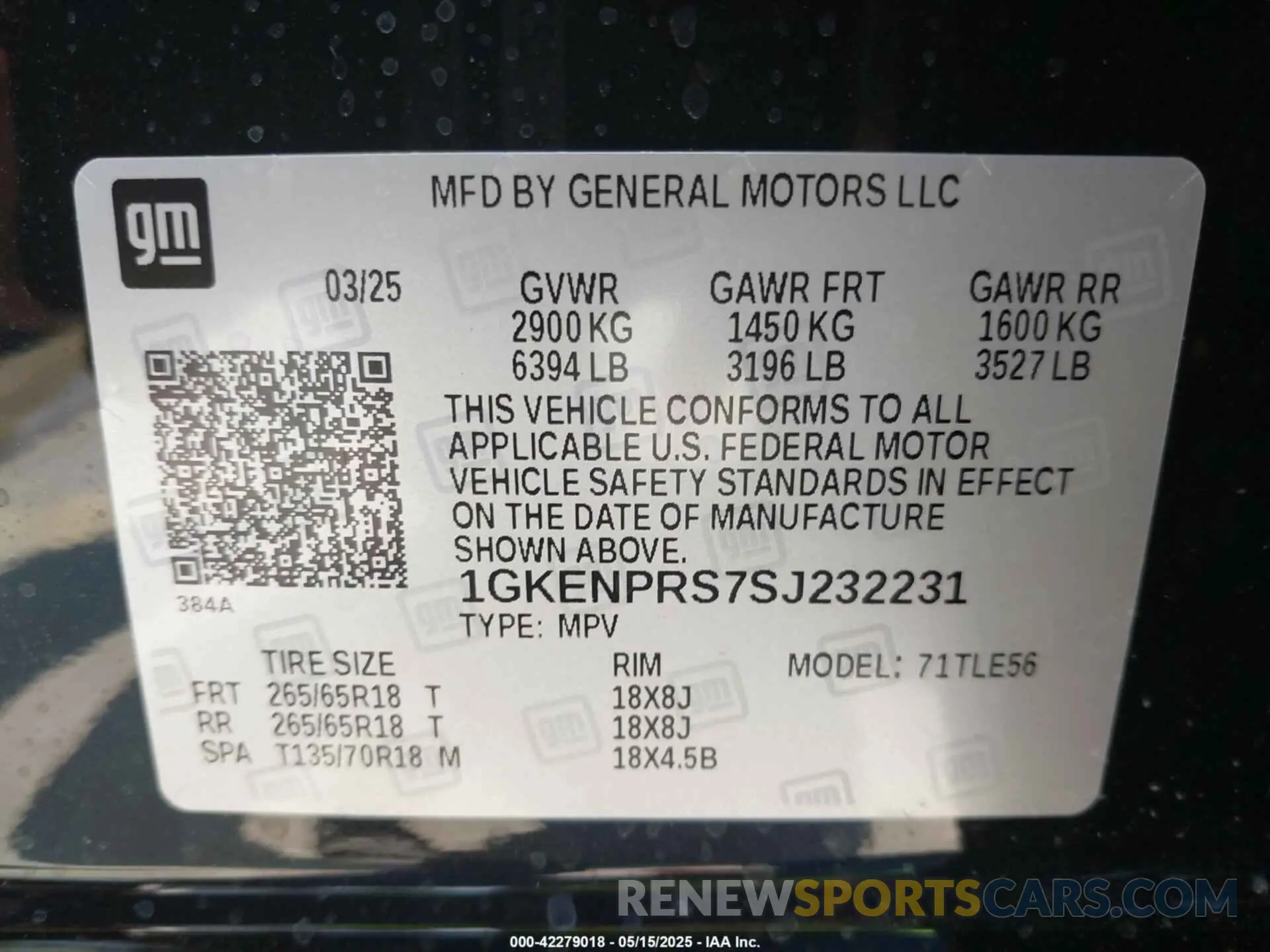 9 Фотография поврежденного автомобиля 1GKENPRS7SJ232231 GMC ACADIA 2025