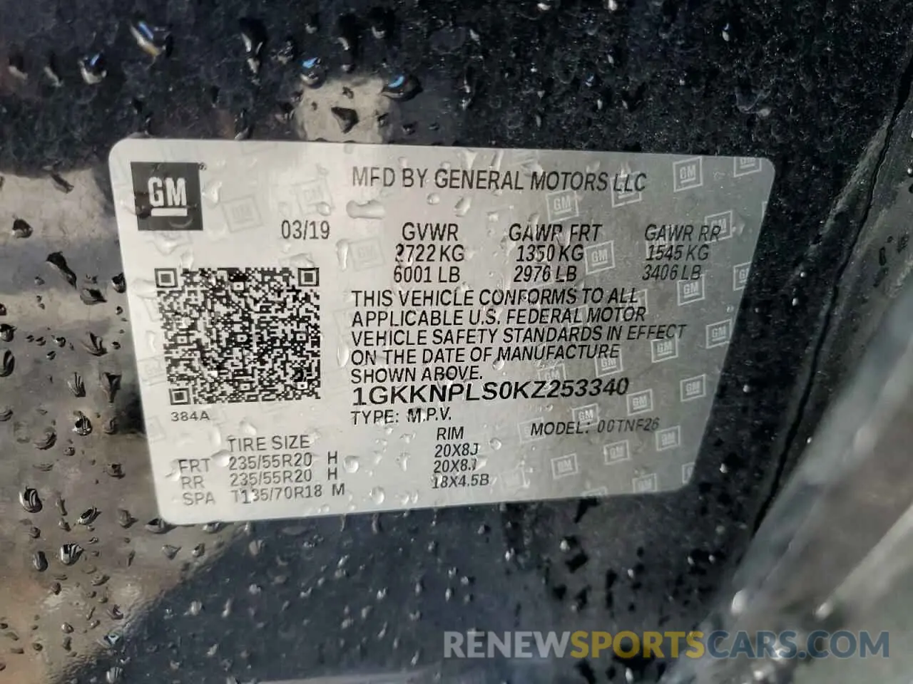 14 Photograph of a damaged car 1GKKNPLS0KZ253340 GMC ACADIA DEN 2019