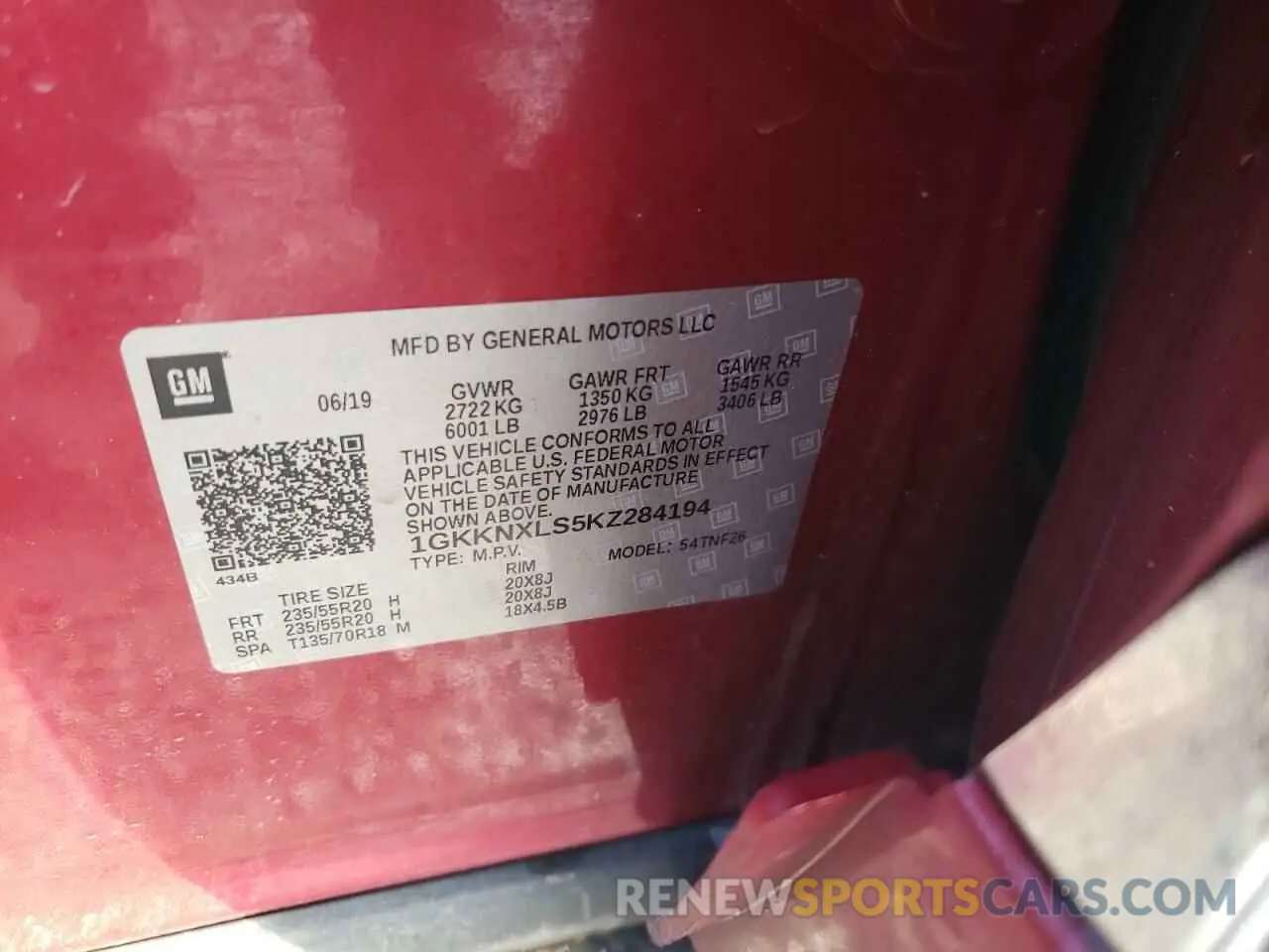 13 Photograph of a damaged car 1GKKNXLS5KZ284194 GMC ACADIA DEN 2019