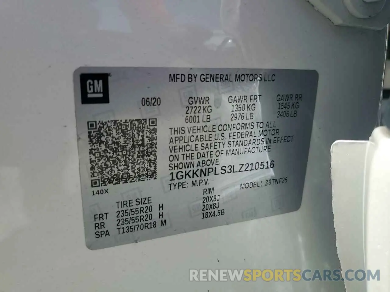 13 Фотография поврежденного автомобиля 1GKKNPLS3LZ210516 GMC ACADIA DEN 2020