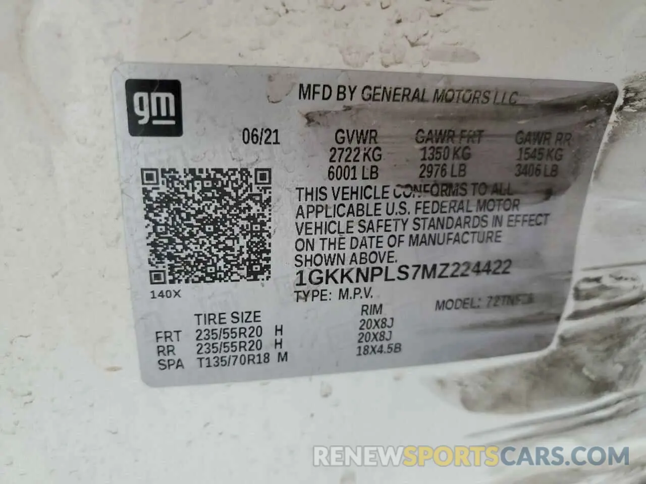 14 Photograph of a damaged car 1GKKNPLS7MZ224422 GMC ACADIA DEN 2021
