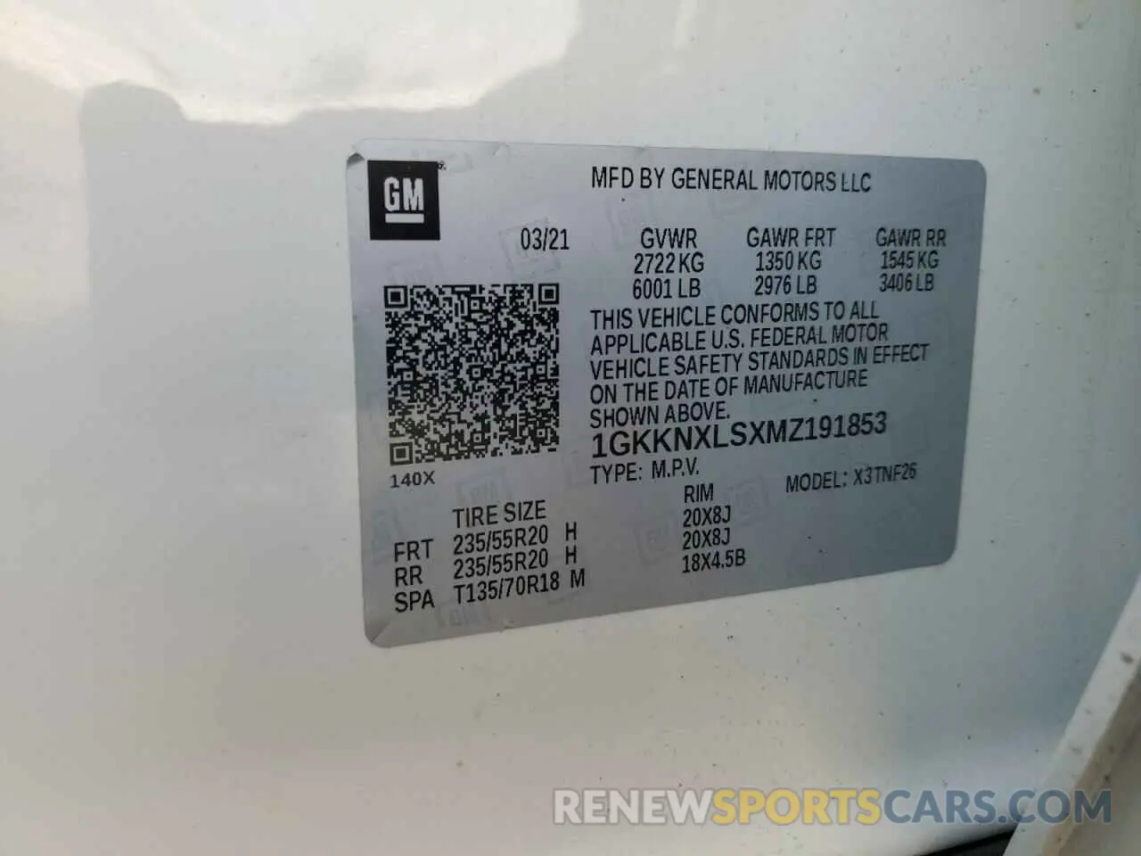 13 Photograph of a damaged car 1GKKNXLSXMZ191853 GMC ACADIA DEN 2021