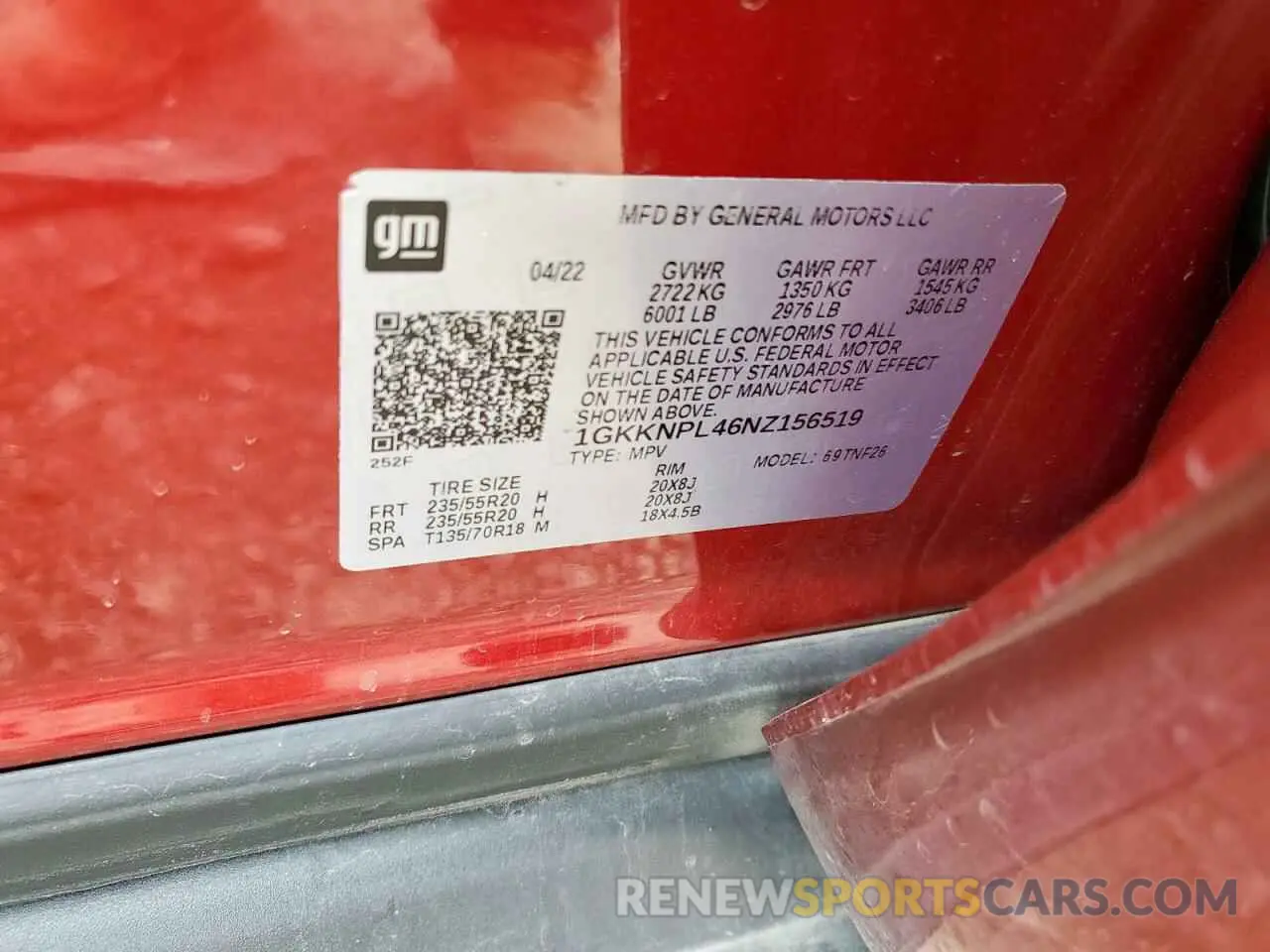 13 Фотография поврежденного автомобиля 1GKKNPL46NZ156519 GMC ACADIA DEN 2022