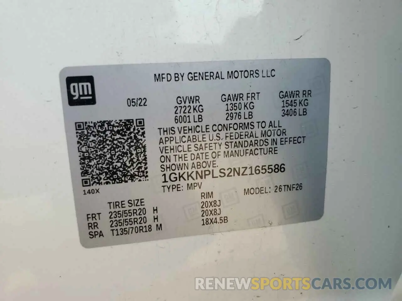 14 Photograph of a damaged car 1GKKNPLS2NZ165586 GMC ACADIA DEN 2022