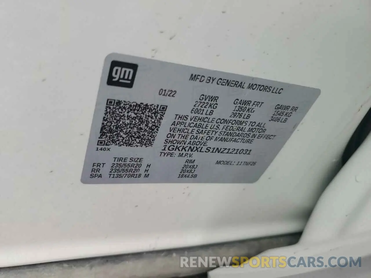 13 Photograph of a damaged car 1GKKNXLS1NZ121031 GMC ACADIA DEN 2022
