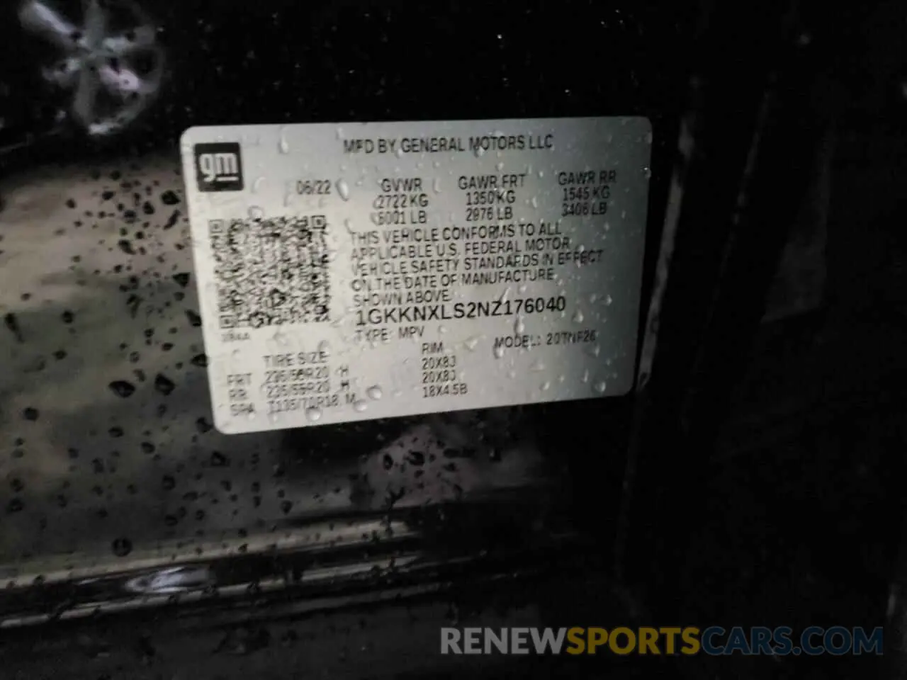 13 Photograph of a damaged car 1GKKNXLS2NZ176040 GMC ACADIA DEN 2022
