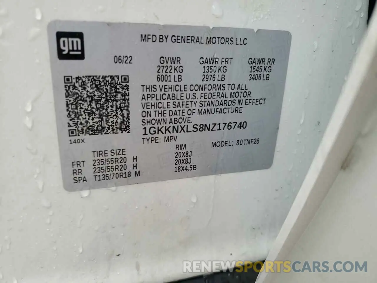 14 Photograph of a damaged car 1GKKNXLS8NZ176740 GMC ACADIA DEN 2022