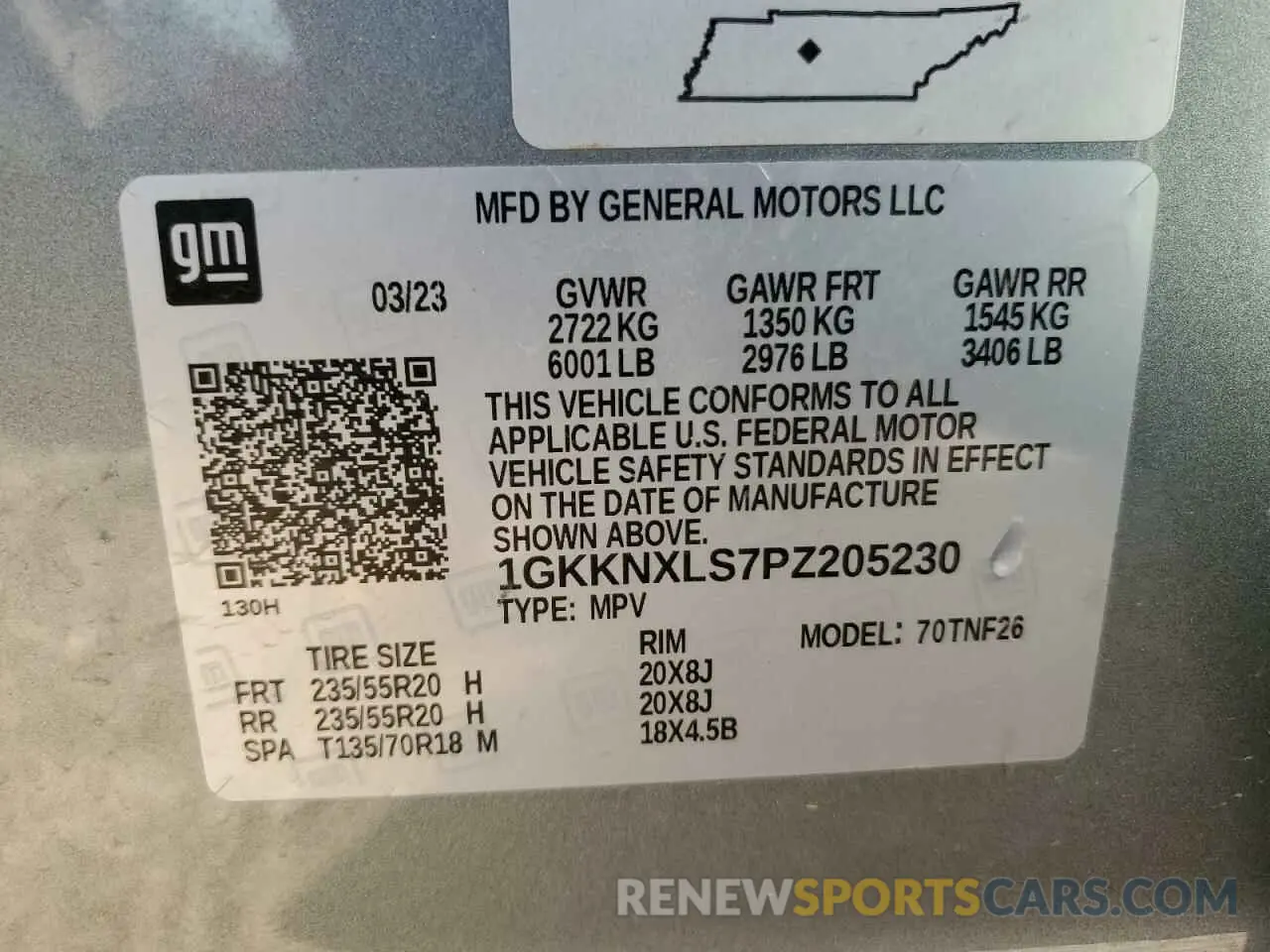 14 Photograph of a damaged car 1GKKNXLS7PZ205230 GMC ACADIA DEN 2023