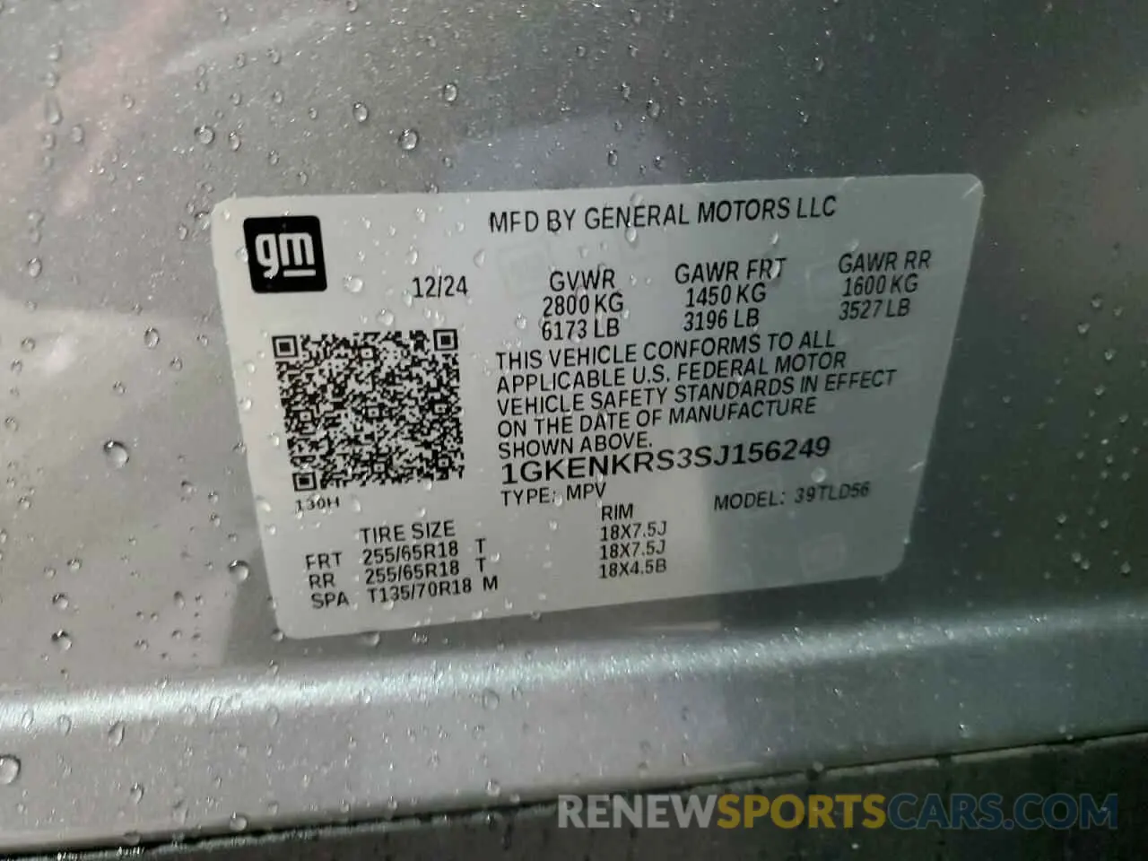 13 Photograph of a damaged car 1GKENKRS3SJ156249 GMC ACADIA ELE 2025
