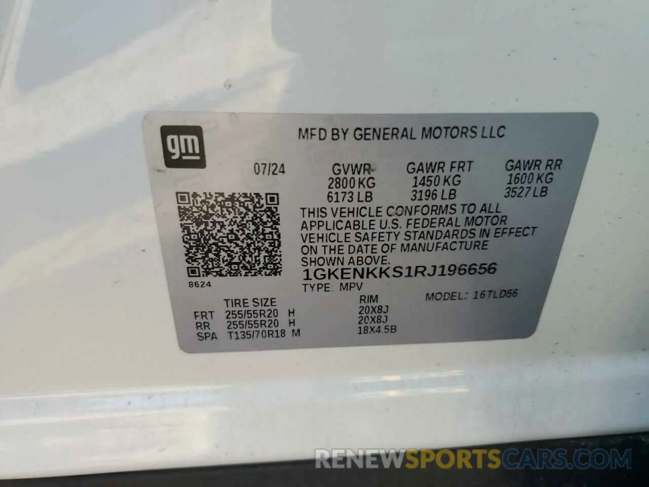14 Photograph of a damaged car 1GKENKKS1RJ196656 GMC ACADIA UPL 2024