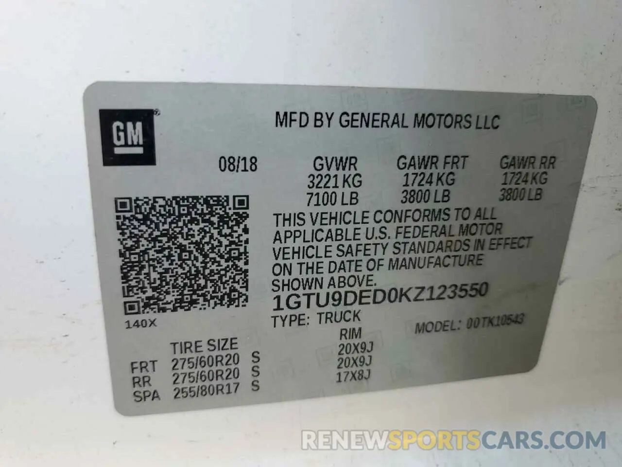 13 Фотография поврежденного автомобиля 1GTU9DED0KZ123550 GMC All Models 2019