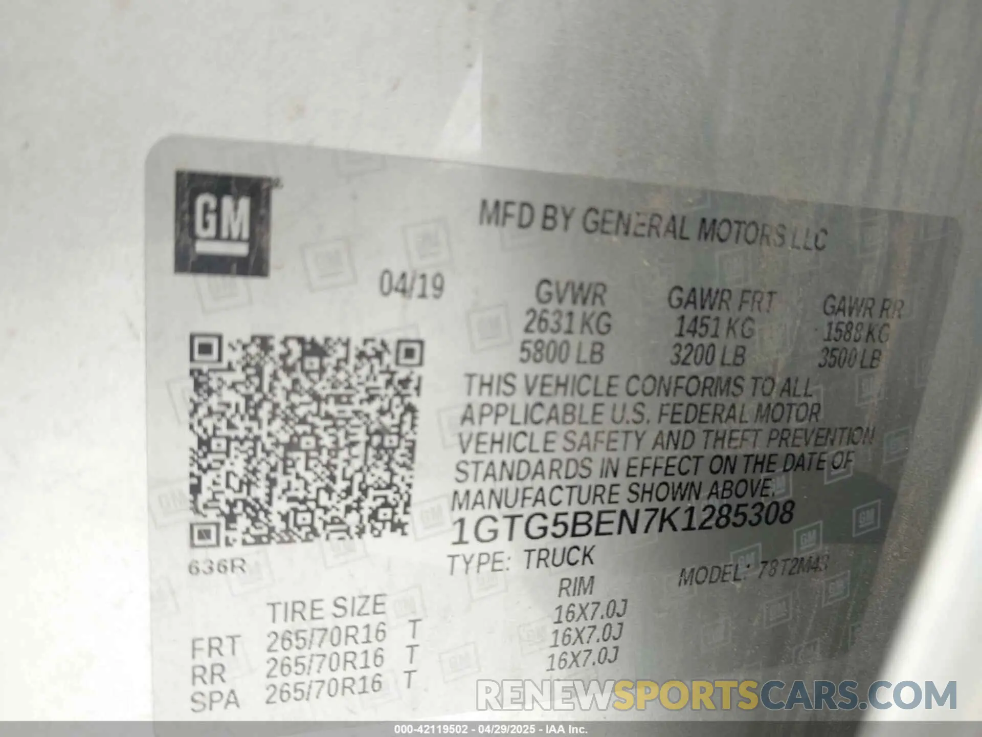 9 Фотография поврежденного автомобиля 1GTG5BEN7K1285308 GMC CANYON 2019