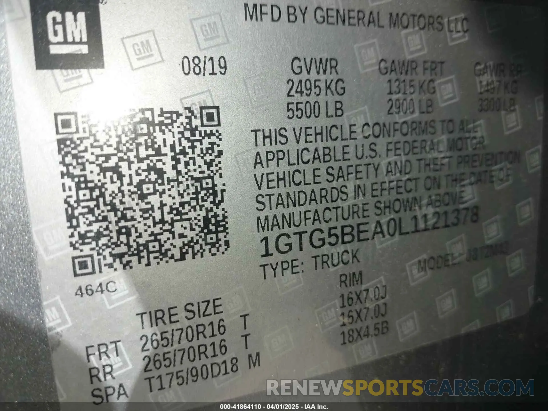9 Photograph of a damaged car 1GTG5BEA0L1121378 GMC CANYON 2020