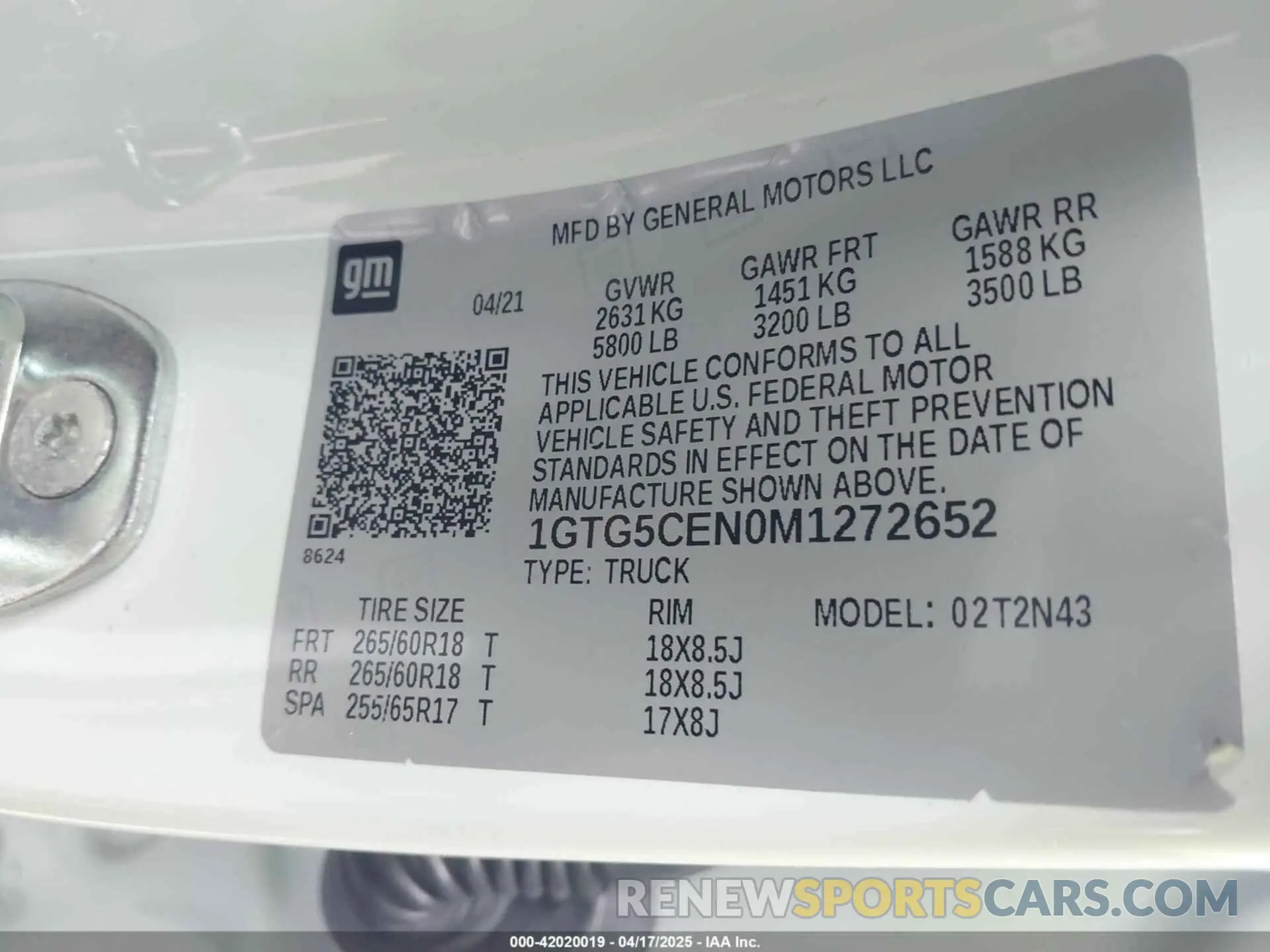 9 Photograph of a damaged car 1GTG5CEN0M1272652 GMC CANYON 2021