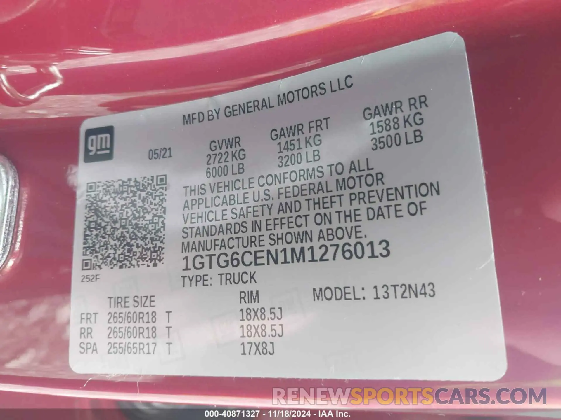 9 Фотография поврежденного автомобиля 1GTG6CEN1M1276013 GMC CANYON 2021