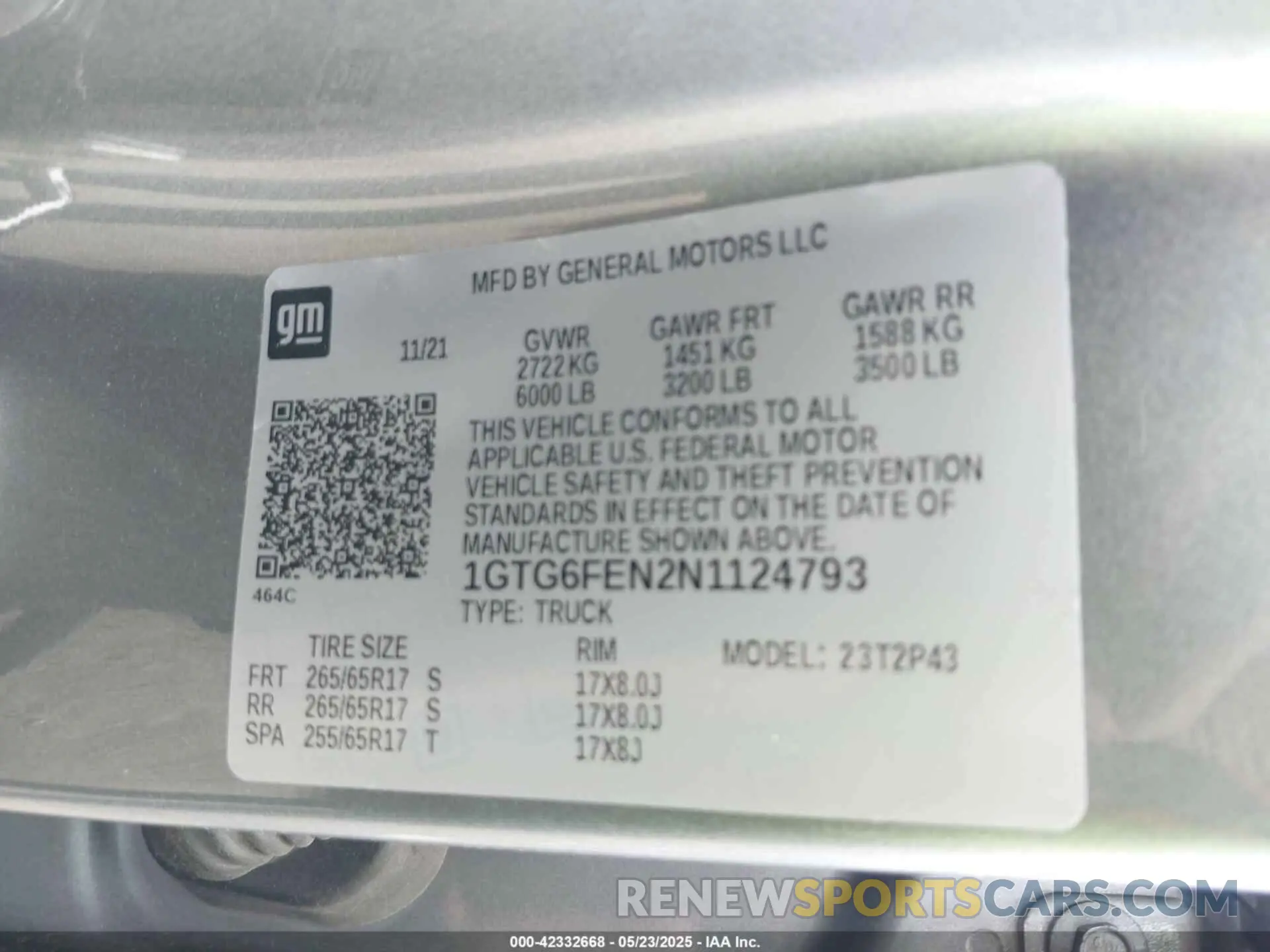 9 Фотография поврежденного автомобиля 1GTG6FEN2N1124793 GMC CANYON 2022