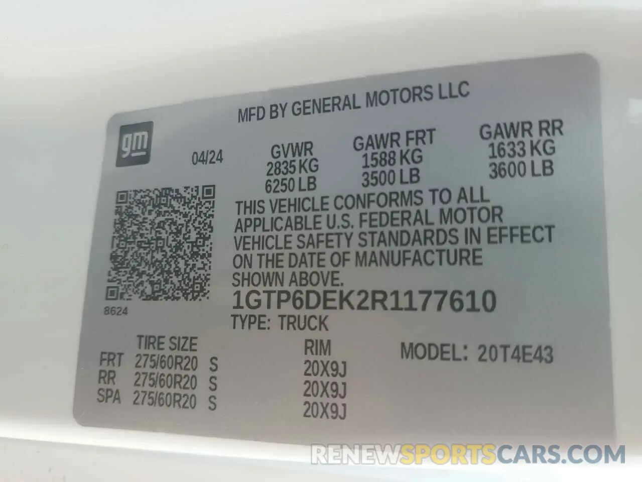 12 Фотография поврежденного автомобиля 1GTP6DEK2R1177610 GMC CANYON 2024