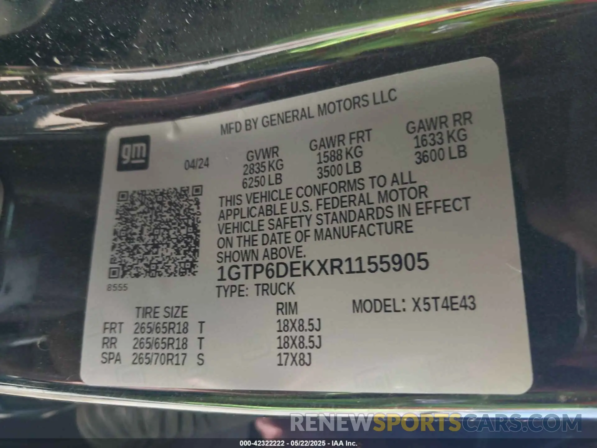 9 Фотография поврежденного автомобиля 1GTP6DEKXR1155905 GMC CANYON 2024