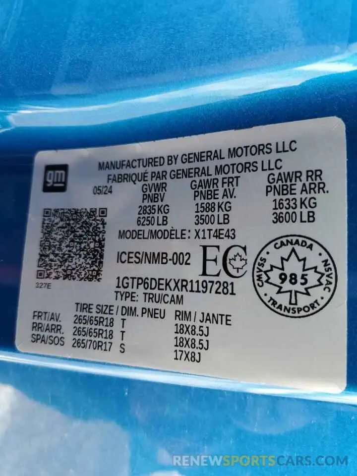 12 Фотография поврежденного автомобиля 1GTP6DEKXR1197281 GMC CANYON 2024