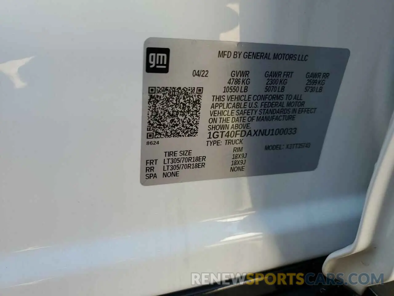 14 Фотография поврежденного автомобиля 1GT40FDAXNU100033 GMC HUMMER PIC 2022