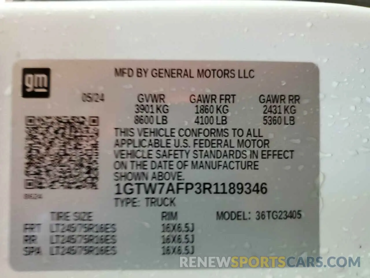 14 Photograph of a damaged car 1GTW7AFP3R1189346 GMC SAVANA 2024