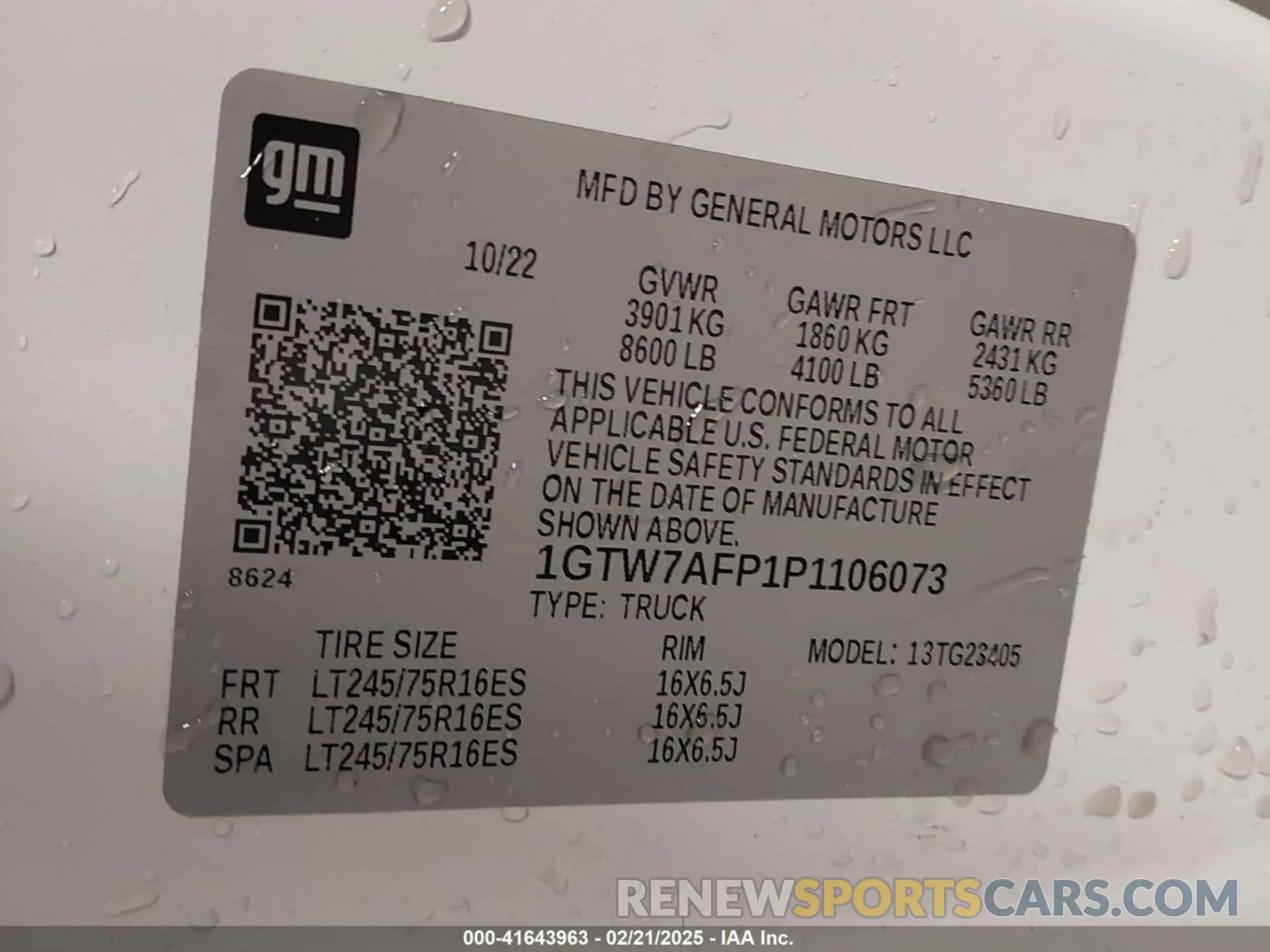 9 Фотография поврежденного автомобиля 1GTW7AFP1P1106073 GMC SAVANA CARGO 2023