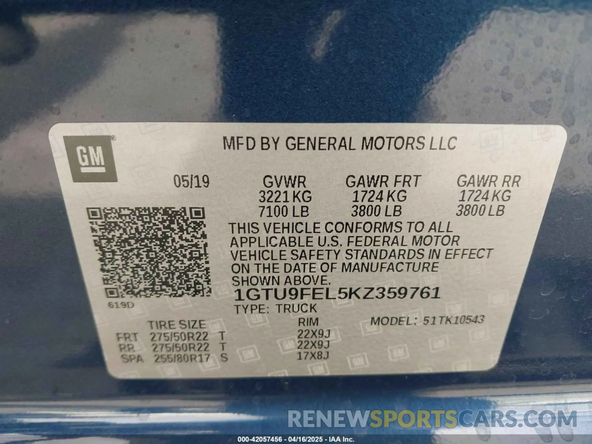 9 Фотография поврежденного автомобиля 1GTU9FEL5KZ359761 GMC SIERRA 1500 2019