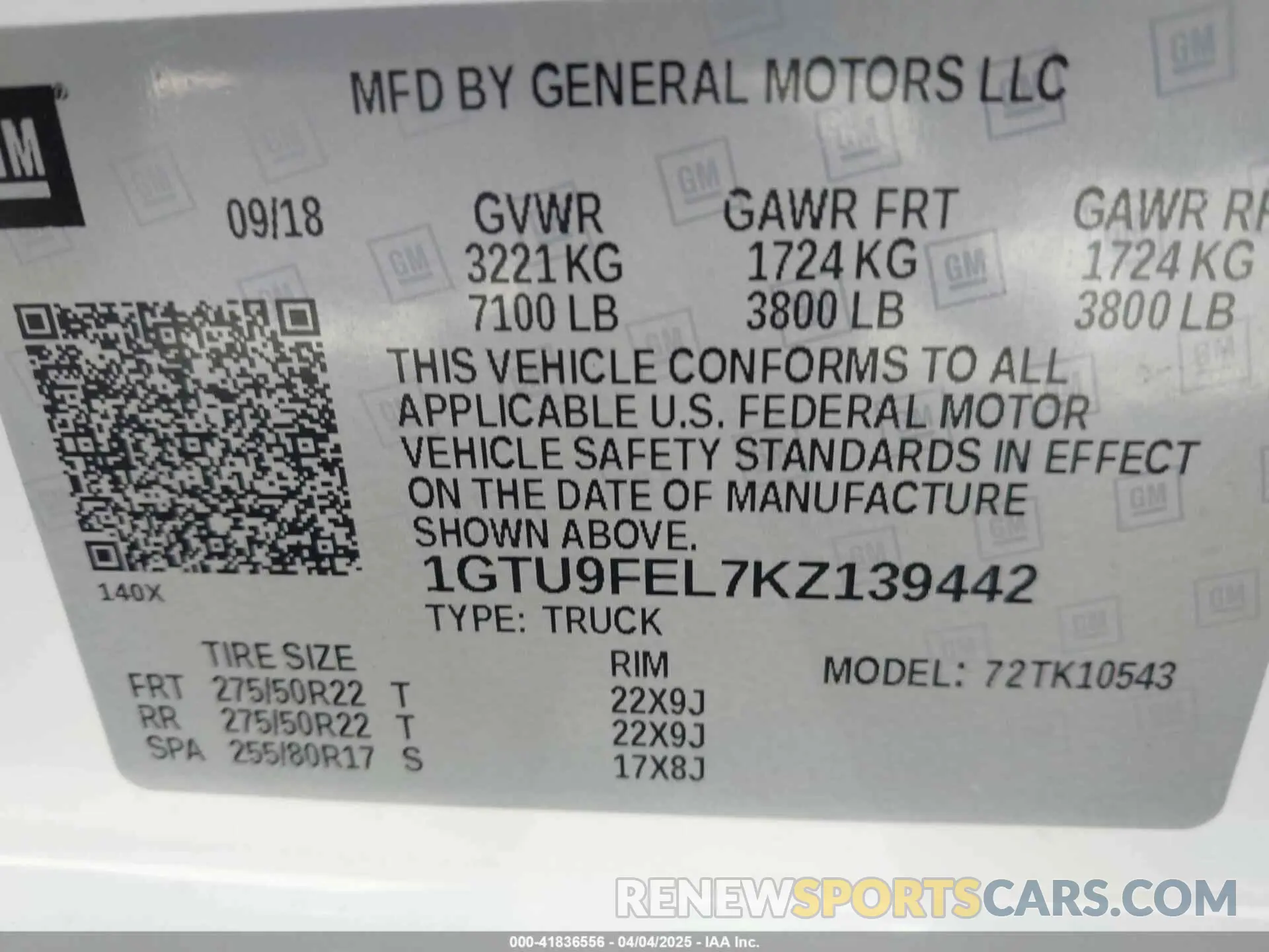 9 Photograph of a damaged car 1GTU9FEL7KZ139442 GMC SIERRA 1500 2019