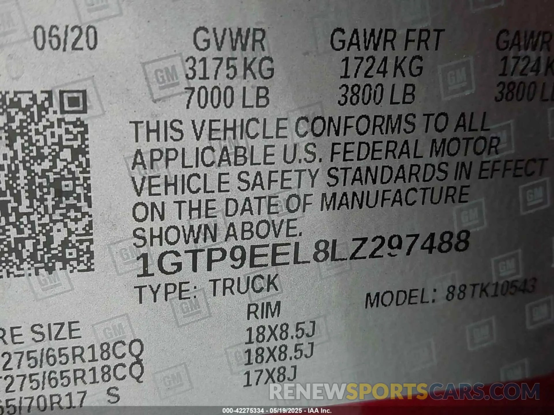 9 Photograph of a damaged car 1GTP9EEL8LZ297488 GMC SIERRA 1500 2020