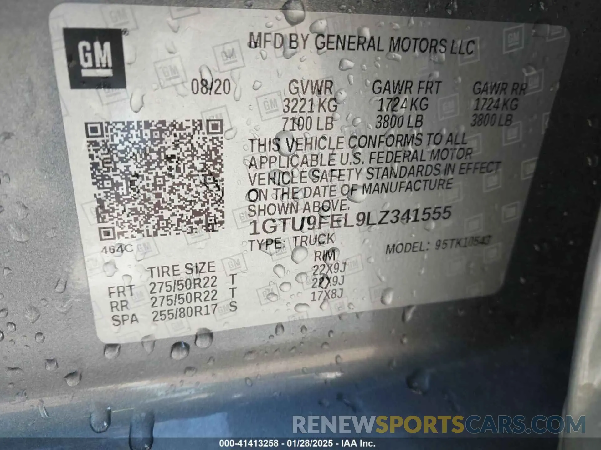 9 Фотография поврежденного автомобиля 1GTU9FEL9LZ341555 GMC SIERRA 1500 2020