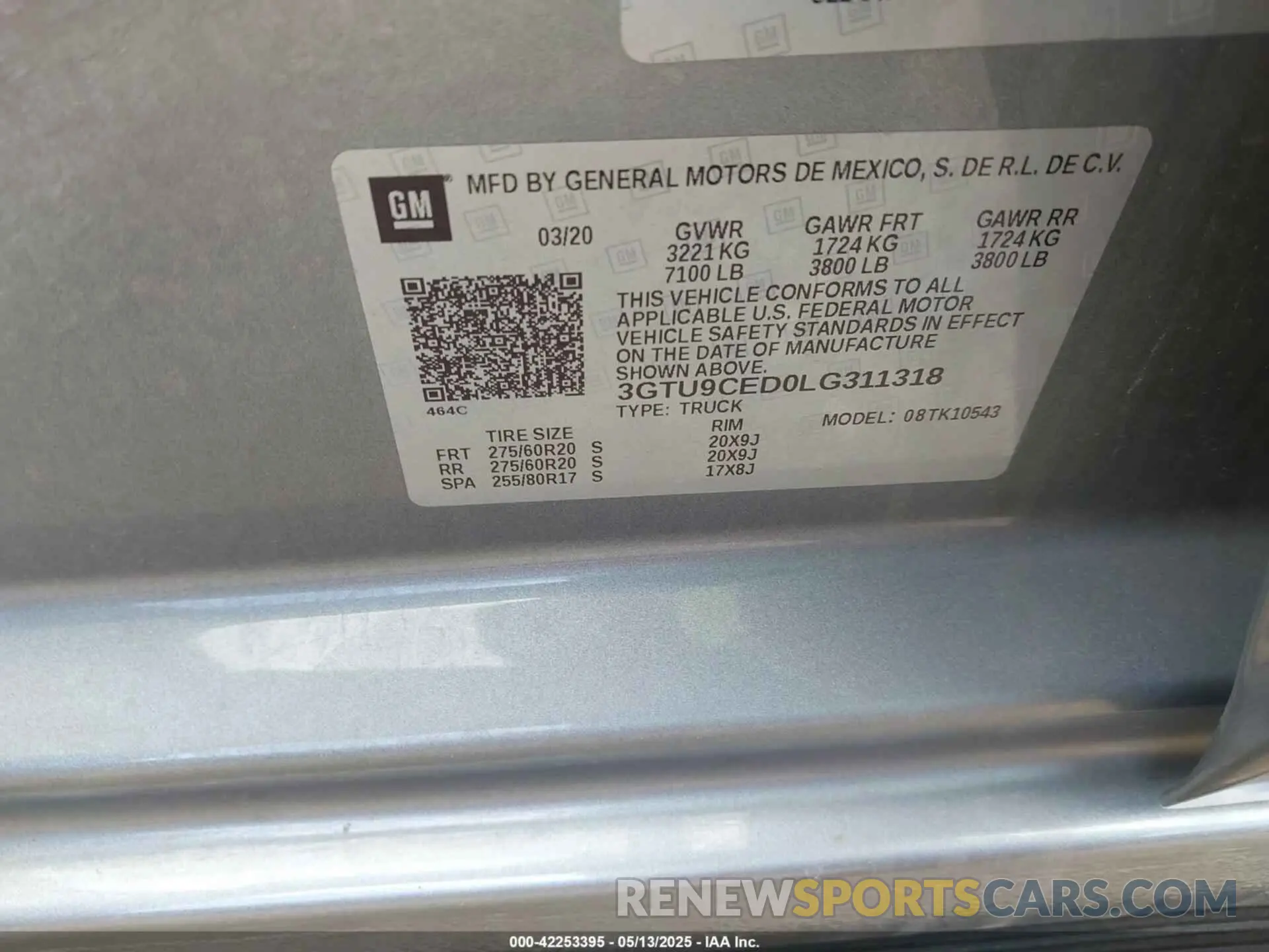 9 Photograph of a damaged car 3GTU9CED0LG311318 GMC SIERRA 1500 2020