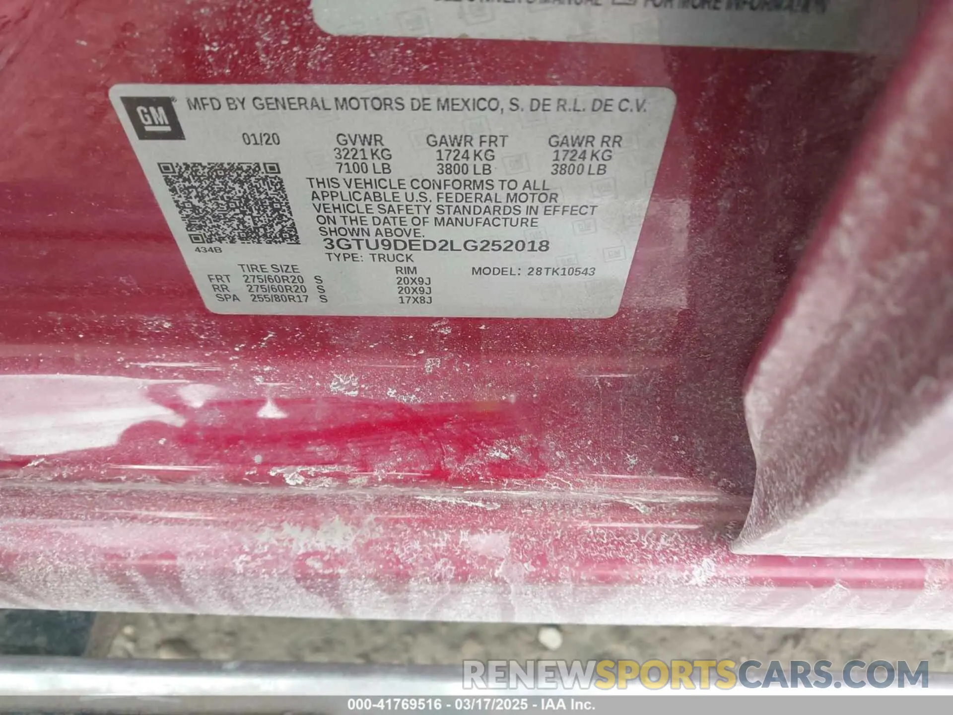 9 Photograph of a damaged car 3GTU9DED2LG252018 GMC SIERRA 1500 2020