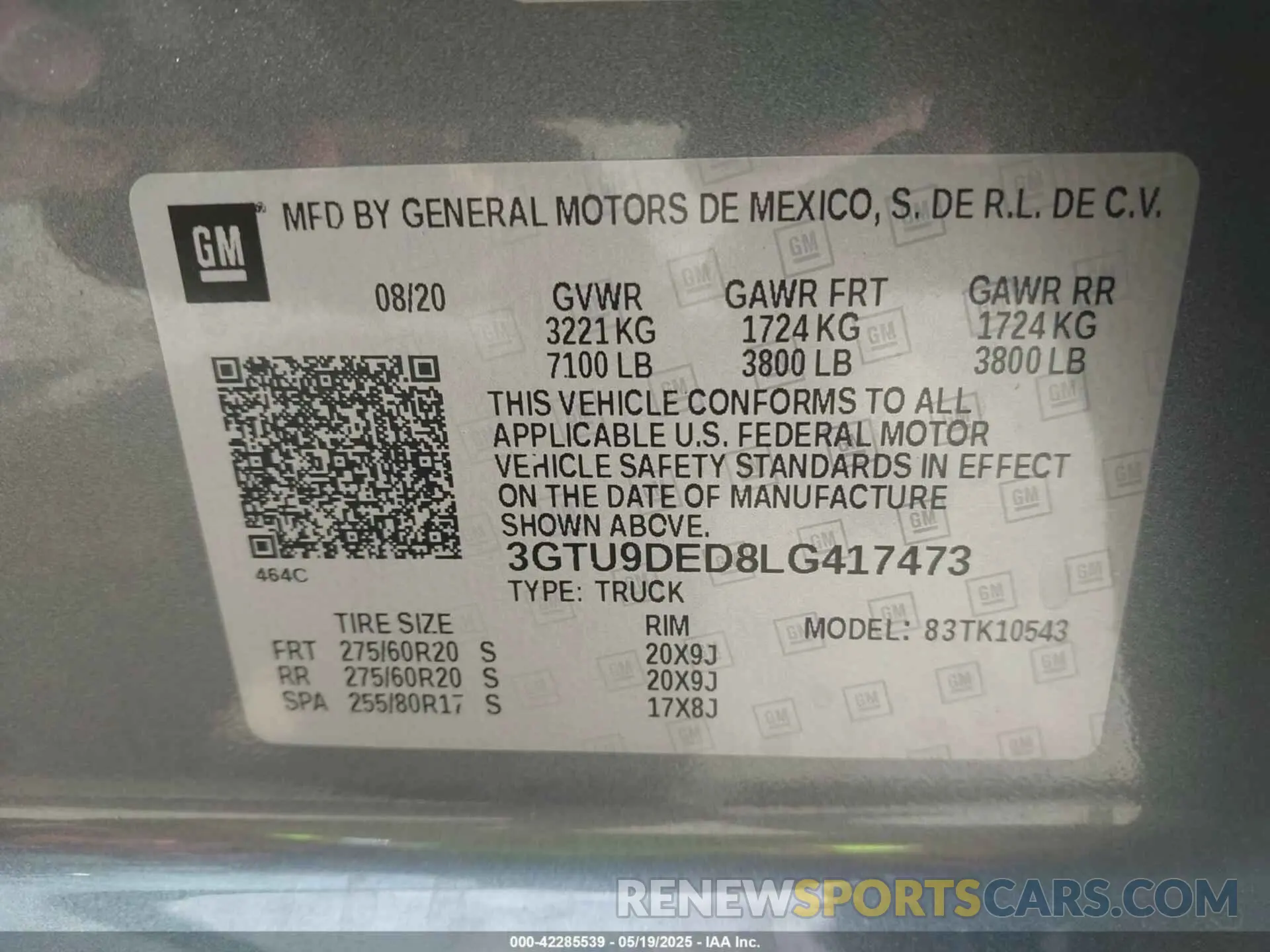 9 Фотография поврежденного автомобиля 3GTU9DED8LG417473 GMC SIERRA 1500 2020