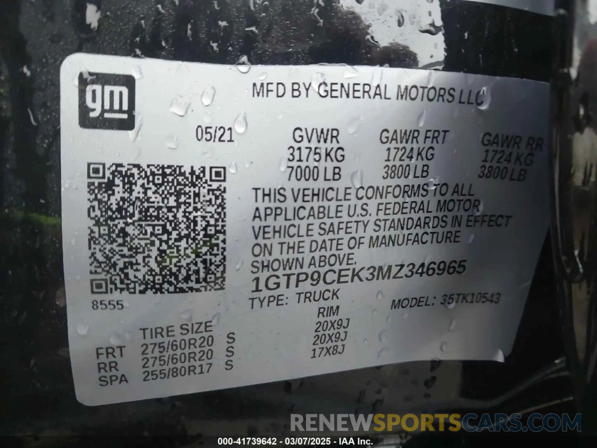9 Photograph of a damaged car 1GTP9CEK3MZ346965 GMC SIERRA 1500 2021