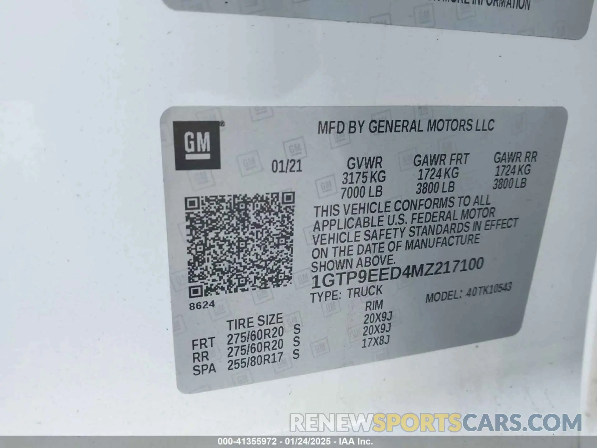 9 Фотография поврежденного автомобиля 1GTP9EED4MZ217100 GMC SIERRA 1500 2021