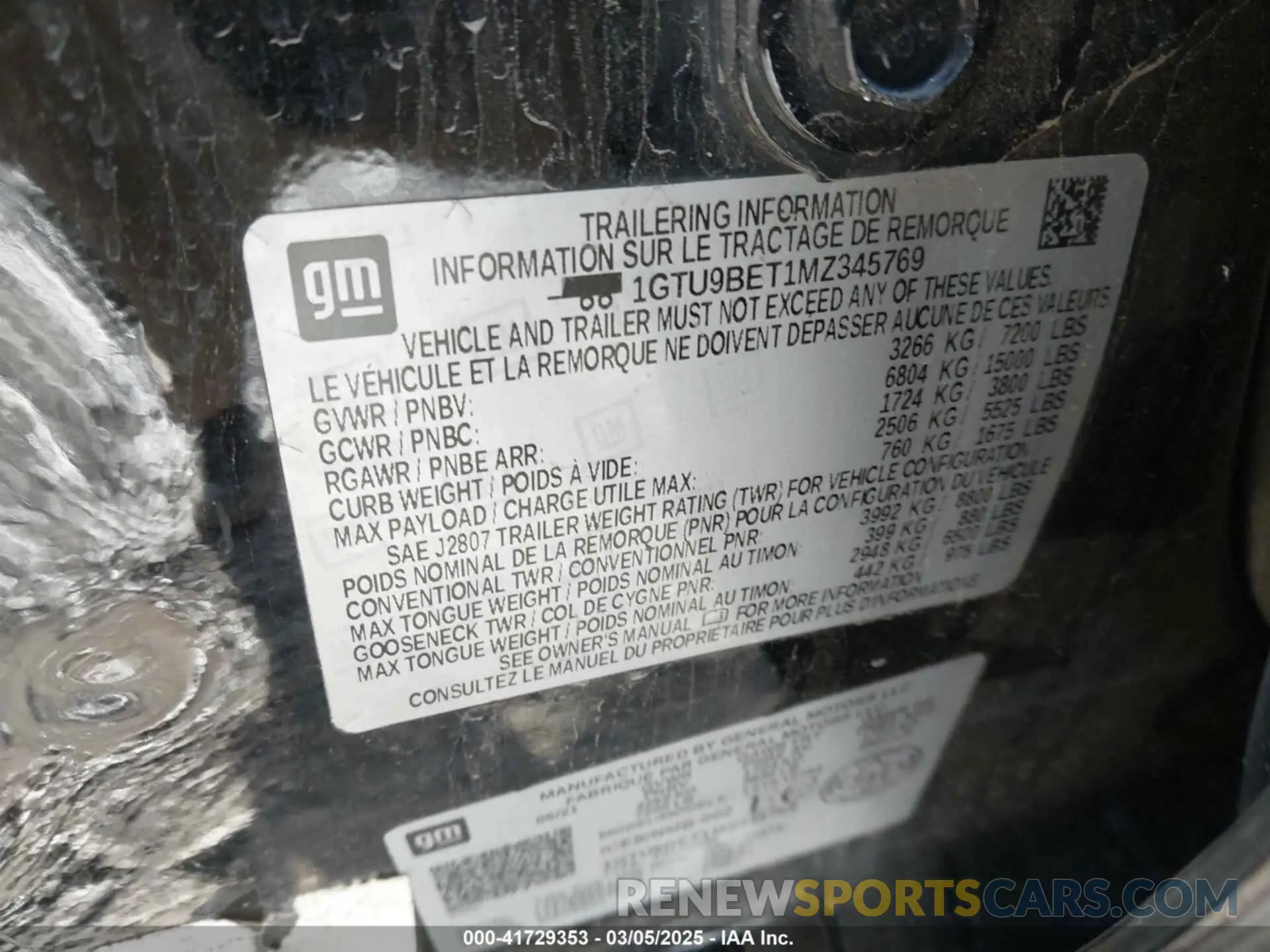 9 Photograph of a damaged car 1GTU9BET1MZ345769 GMC SIERRA 1500 2021