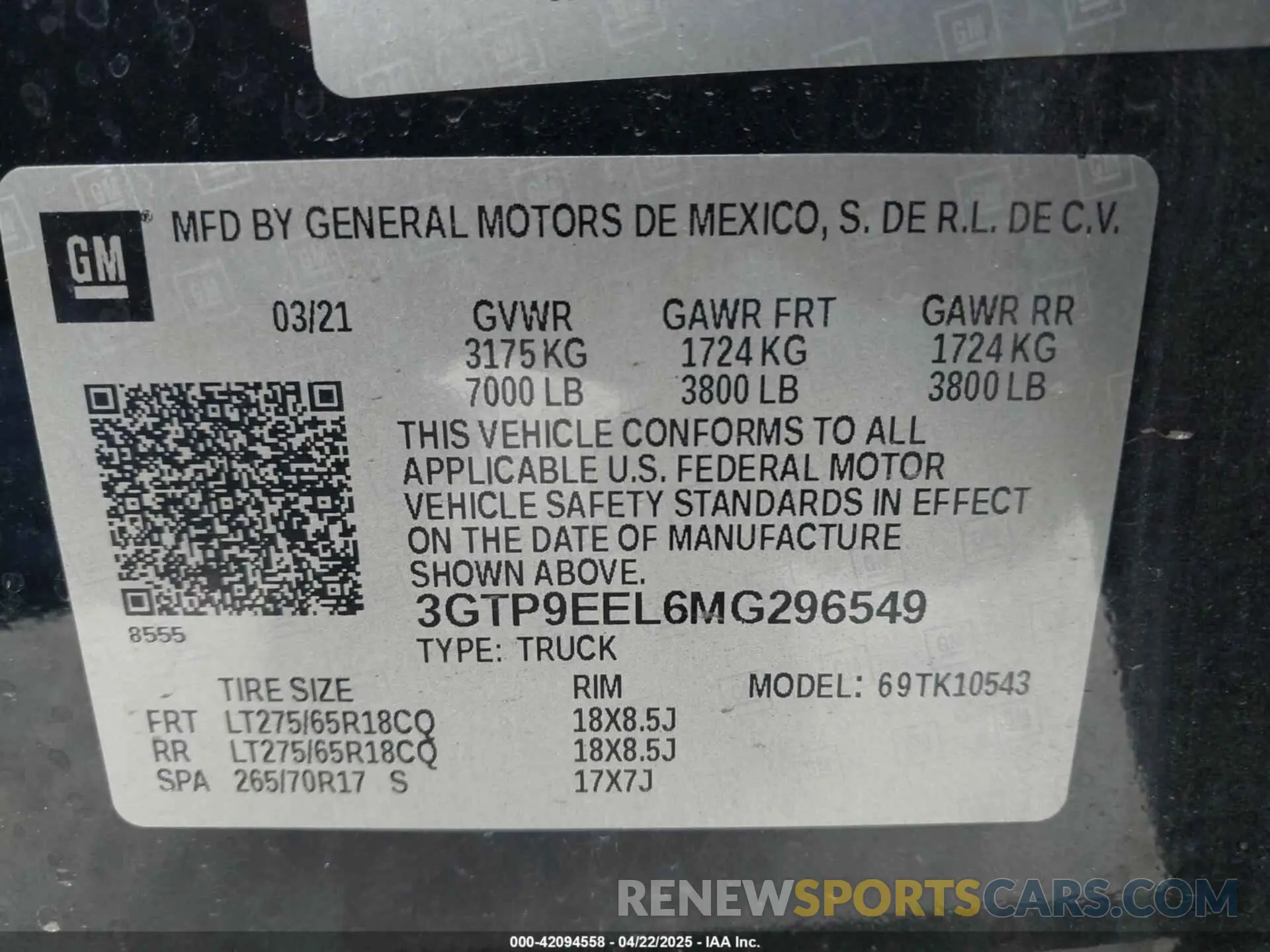 9 Фотография поврежденного автомобиля 3GTP9EEL6MG296549 GMC SIERRA 1500 2021