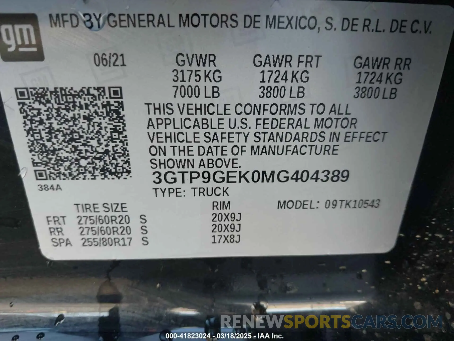 9 Photograph of a damaged car 3GTP9GEK0MG404389 GMC SIERRA 1500 2021