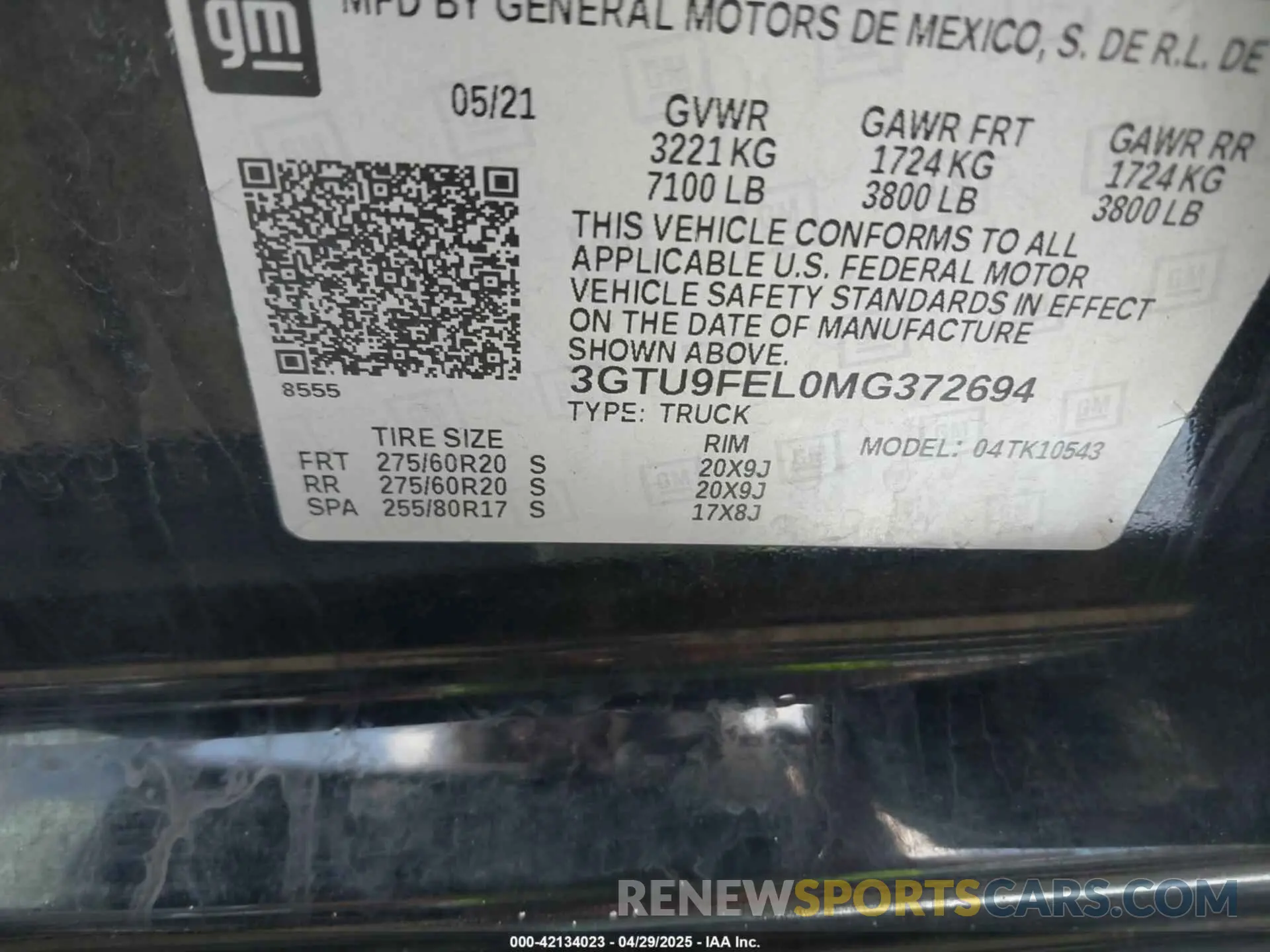 9 Photograph of a damaged car 3GTU9FEL0MG372694 GMC SIERRA 1500 2021