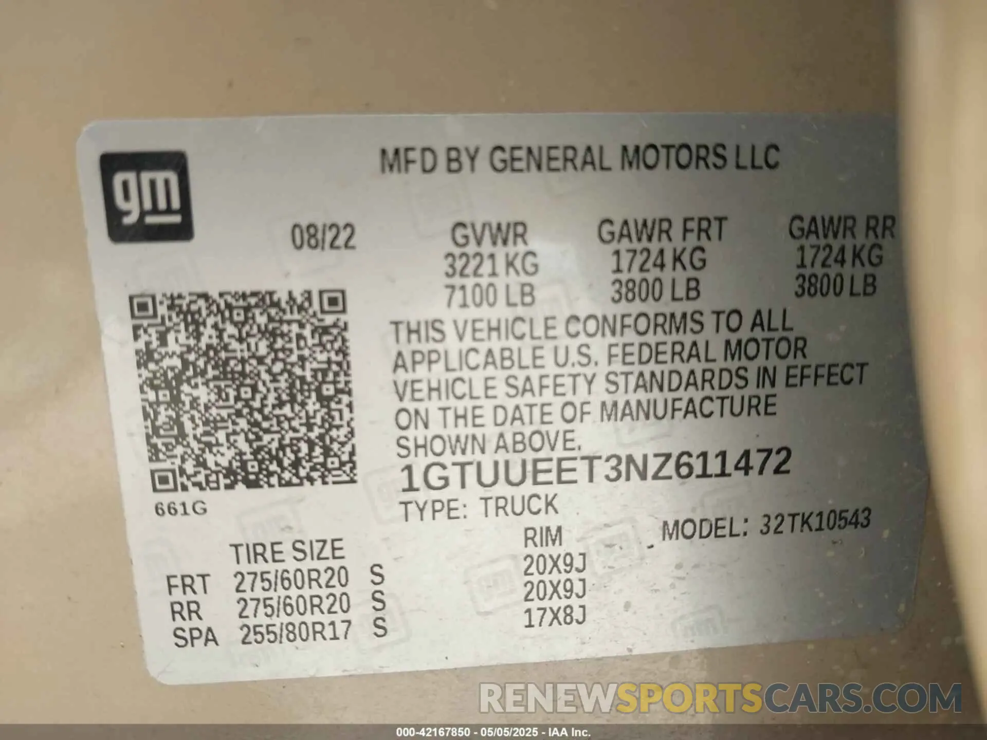9 Фотография поврежденного автомобиля 1GTUUEET3NZ611472 GMC SIERRA 1500 2022